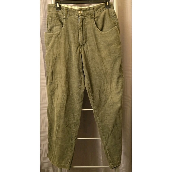 Vintage 1995 Split 500 Size 32 (32x30) 100% Cotton Green Corduroy Pants USA